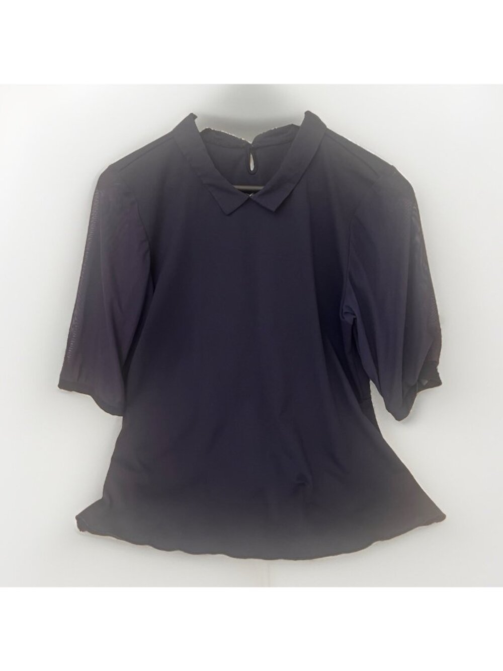 Denise Cronwall Blouse Womens Large Navy Blue Pickleball Tennis Golf.    Ee